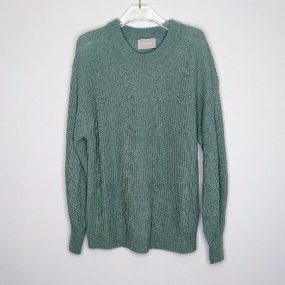 Everlane Sweaters - Everlane Sea Green The Alpaca Crew Sweater Long Sleeve Ribbed Size M